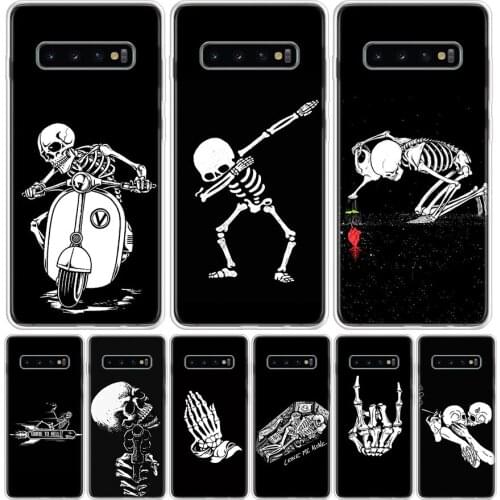 Spooky Skull Funny Dance Skeleton Phone Case For Samsung Galaxy A50 A70 A30S A51 A71 A10 A20E A40 A90 A20S M30S A6 A7 A8 A9 Plus