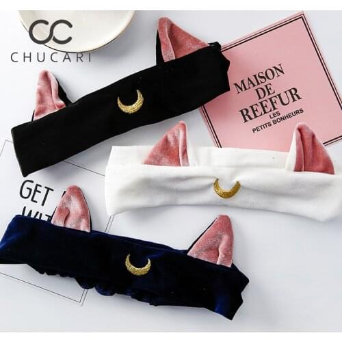 CHUCARI Women Spring Autumn Sailor Moon Headband Vintage Cross Knot Elastic Hair Bands Soft Solid Girl Hairband Hair Accessories