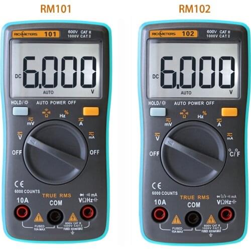 Digital Multimeter RM102 101 409B Multimetro DC AC Voltage Current Meter Resistance Diode Temperature Tester Ammeter Voltmeter