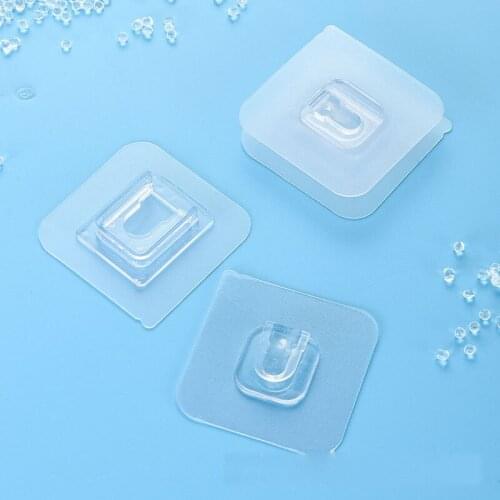 Double-Sided Adhesive Wall Hooks Hanger Strong Transparent Suction Cup SuckerStorage Holder For Kitchen Bathroo