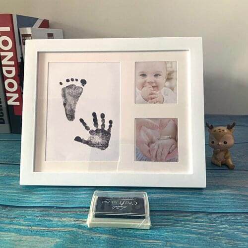 Newborn Hand And Foot Print Ornaments Photo Frame Creative Baby Growth Record Photo Frame Baby Kids Birthday Gift