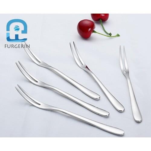 FURGERIN 6PCS Fruit Fork Stainless Bento Picks Kitchen Accessories eco friendly mini dessert fork set Fruits Forks Home Gadgets