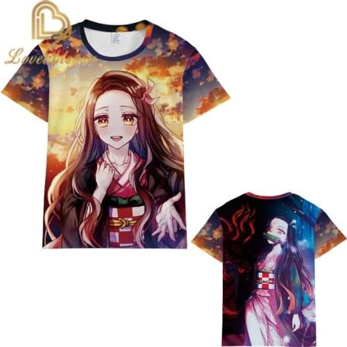 Demon Slayer Summer New Men Women T-Shirt 3D Print Anime Sweatshirt Fashion Unisex Short Sleeve Top Pullover