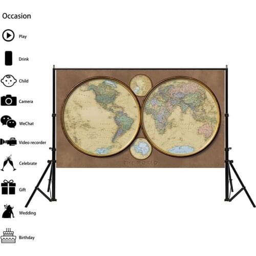 3x2ft The World Map DIY Decoration Map Vintage Wall Decor Canvas Painting World Map for Living Room School Office Wall Decor
