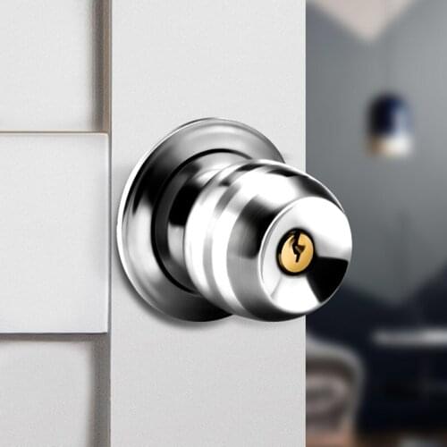 Classic Stainless Steel Bathroom Door Lock Indoor Door Handle Lock Spherical Handle Deadbolt Lock Furniture Hardware Supplies