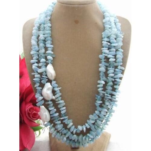 Beautiful 19" 20MM Keshi Pearl green bead Necklace