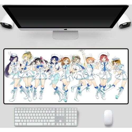 Mairuige A Group of Cute Girls Animated Mouse Pad Black Seaming Game Accessories Computer Notebook Office Keyboard Mouse Pad
