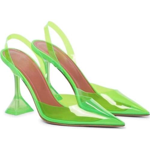 Sharp Transparent Jelly Sandals Sexy Baotou High Heel Fashion Womens Shoes In Summer