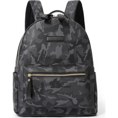 Fashion Backpack Men Shoulder Bag Mens Travel Backpacks Camouflage Lattice Print Designer Backpack Man Leather Mochila Hombre