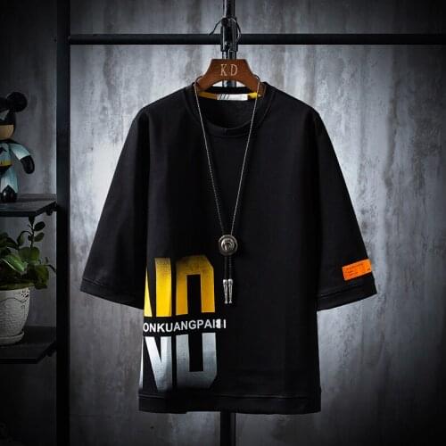 Loose Fit T-shirt Men New 2020 Letter Mens T-shirt Print Cotton Summer Short Sleeve O-Neck Tees Male Fashion Shirt