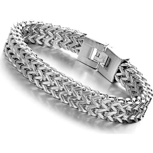 Male jewelry silver color bracelets for men/man flat Curb Cuban snake chain link cut bangle stainless steel wholesale