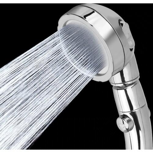 360 Degrees Rotating Handheld Shower Head Adjustable Water Saving Shower Head 3 Spray Setting with ON/OFF Pause Switch