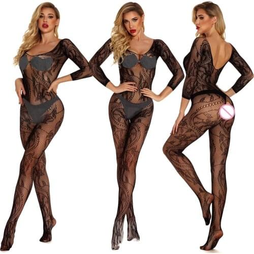 Lingerie Bodysuit Underwear Open Crotch Women Sleepwear sexy Transparent Fetish Erotic Teddies Sexy Body Baby Boll Costume Mujer