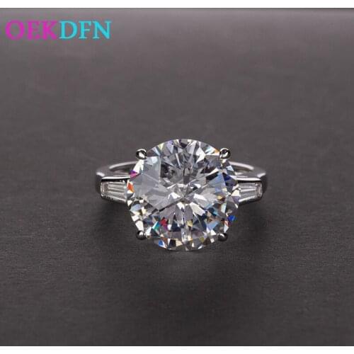 OEKDFN Luxury 100% 925 Sterling Silver Ring Women Citrine Pink Sapphire Moissanite Gemstone Engagement Cocktail Rings Jewelry