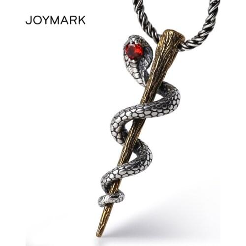 Cobra King Retro Thai Silver Necklace Pendant Clavicle Chain Pendant S925 Sterling Silver Jewelry Accessory TSP217