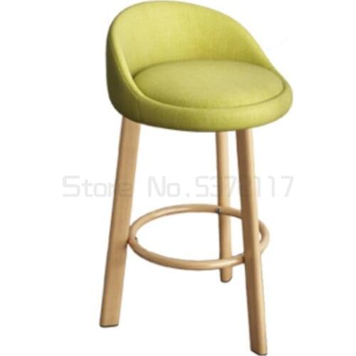 Nordic bar chair household high stool backrest front desk chair simple light luxury high stool bar chair