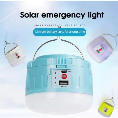 Solar LED Night Light Solar Light Rechargeable Bulb Household LED Emergency Light For BBQ Hiking Camping Mobile Power Supply