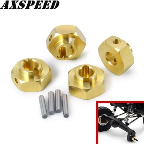 AXSPEED Wheel Hubs Adapter 12mm Hex Screw Shaft Brass Counterweight for Axial SCX10III AXI03004 Capra RC Crawler Car