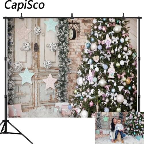 Capisco Winter Snow Christmas Trees Gifts Scene Photography Backgrounds Vinyl Custom Photographic Backdrops For Photo Studio