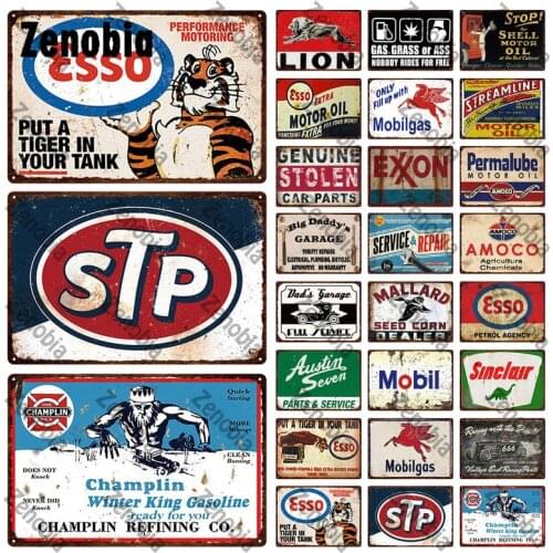 Vintage Metal Tin Signs Motor Oil Plaque Home Decoration Wall Art for Bar Pub Garage Gas Station Decorative Plates Wall Stickers