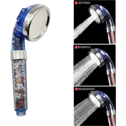 Rain Shower Head Adjustable Water Saving Negative Anion Filter Pressurized Shower Head High Pressure Bathroom Accessories