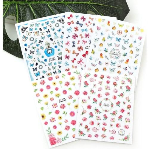 1PCS Nail Art Sticker set Cartoons Animal Flower Nail Decal Manicure Nail art Decorations