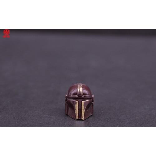 1PC Warrior Helmet Red Retro Brass Copper EDC Paracord Beads Lanyard Pendants Knife Beads Umbrella Rope Cord Beads Pendants