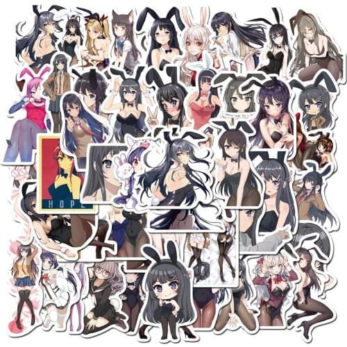 10/30/50PCS Bunny Girls Sexy Anime Stickers Bike Travel Luggage Phone Guitar Laptop Fridge DIY Cartoon Decals Classic Sticker