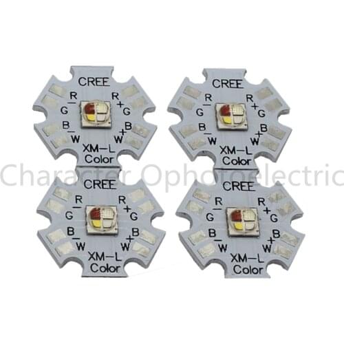 10w Cree XLamp XM-L XML RGBW RGB White or RGB Warm White Color High Power LED Emitter 4-Chip 20mm Star PCB Board