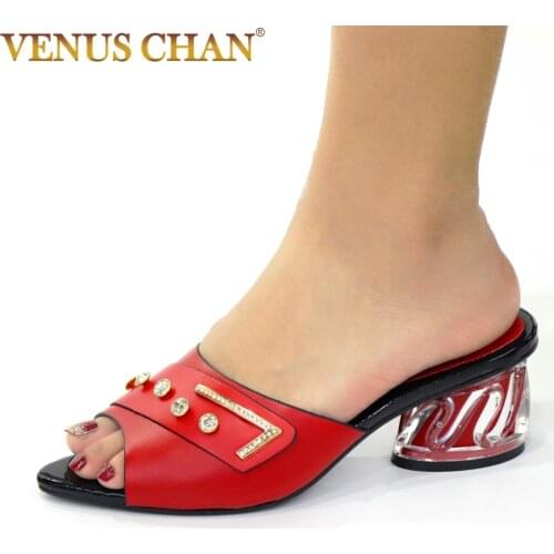 2021 Fashion Design Women Shoes African Women Sandals Nigerian Wedding Shoes Decorated with Rhinestone High Heels Sexy Ladies