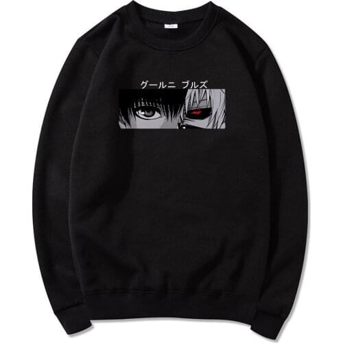 2021 Japanese Anime Tokyo Ghoul Crewneck Sweatshirt Fashion Male Kaneki Ken Eyes Print Hip-hop Harajuku Manga Tops Pullover