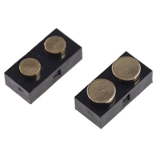 2pin 2.54mm Pitch Patch Spring Thimble Female Seat Pogo Pin High Temperature Resistant Plastic Height 3.0mm