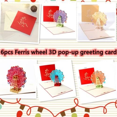 3D Pop Up Mothers Day Card Greeting Cards Gifts for Mom Women Her Ferris wheel Card for Christmas Fathers Day Birthday