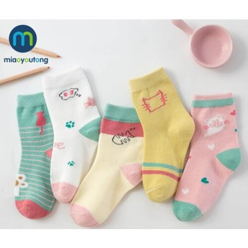5 pair Jacquard Unicorn Comfort Warm Cotton High Quality Kids Girl Baby Socks Child Boy Newborn Socks Miaoyoutong