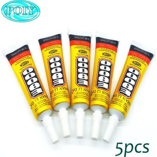5PCS 15mL E8000 Clear Adhesive Sealant Glue For DIY Diamond Clothes Shoes Paste Jewelry Craft Phone Border Glue