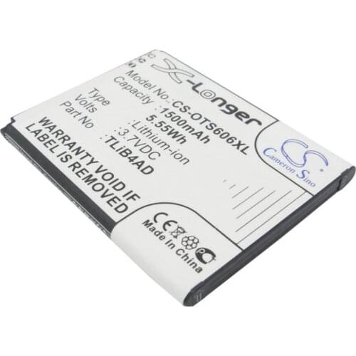 Cameron Sino 1500mah battery for ALCATEL One Touch View TCL Horizon S606 CAB1500008C1 TLiB4AD batteries