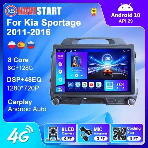 2 Din Android 10 For Kia Sportage 2011-2016 Multimedia Video Original Car Style Radio With Camera BT WIFI DSP 4G No DVD Player