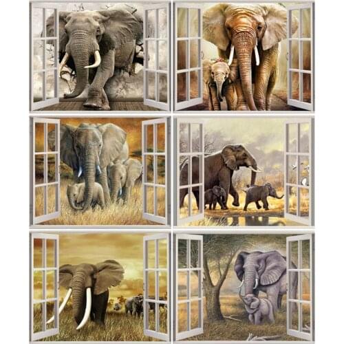 AZQSD Oil Painting By Numbers Animal Handpainted Gift 40x50cm DIY Coloring By Numbers Elephant Home Bedroom Wall Artwork