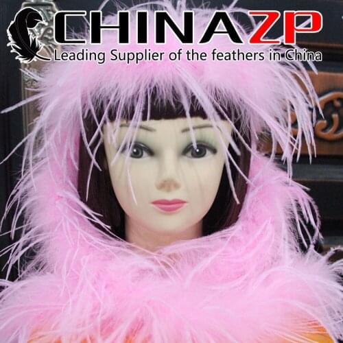 CHINAZP Wholesale 2yards/lot 35gram Top Quality Dyed Pink Ostrich Feather Boas and Scarfs