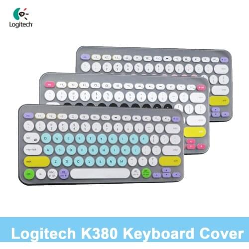 Besegad Colorful Laptop Silicone Keyboard Cover Skin Sticker Protector Protective Case for Logitech K380 Bluetooth Keyboard