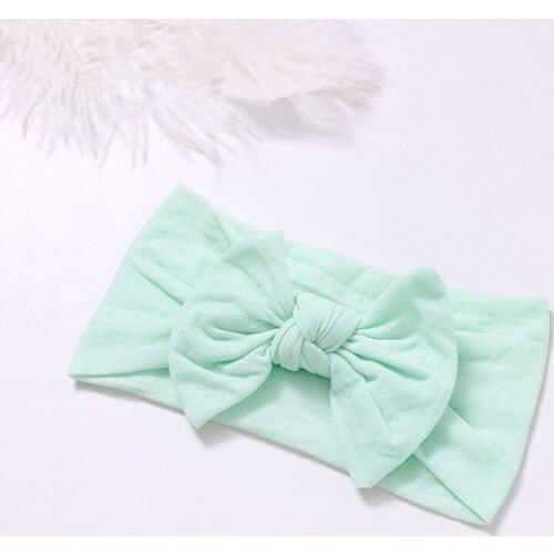 Baby Headband Girls Elastic Soft Nylon Headbands Soild Bows Bebe Girls Head Wraps Kids Cotton Knot Nylon Hair Bands