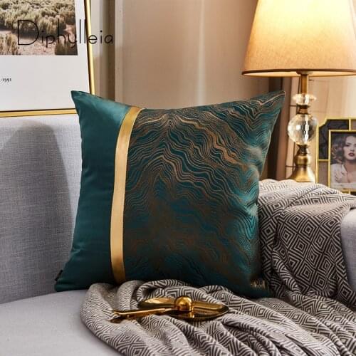 Diphylleia Emerald Green Gold Cushion Cover Marble Living Room Decor Silk Pillow Case Luxury Coussin 45x45cm Free Shipping