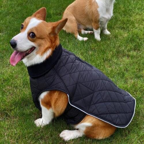 Pet Autumn Winter Double-Sided Wear High-Neck Knitted Clothes With Back Zipper Waterproof Reflective Design