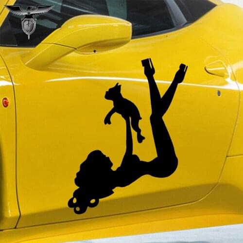 EmpireYing 3 Size 8 Colors Hot Sexy Girl Beauty Model Favorite Boston Terrier Car Sticker Truck SUV Door Bumper Vinyl Decal Gift