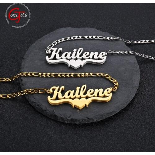 Goxijite Custom Double Welded Name Necklace Stainless Steel Personalized Bold Nameplate 3:1 NK Chain Necklaces Women Men Gift