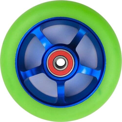 2 pieces/lot 88A 100mm Scooter Wheels With Bearings Alloy Steel Wheel Hub High Elasticity and Precision speed skating wheel A116