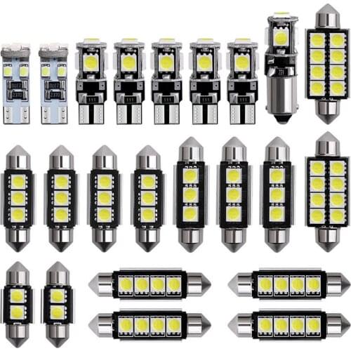 Set of 23pcs automobile LED indoor lamp T10 set of decoding CANbus double point 5050 rear view lamp