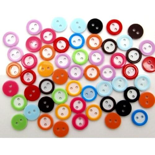 200Pcs Mixed Round Resin Sewing Buttons For Cloth Flatback Cabochon Scrapbooking Crafts Knopf Bouton Decor Diy Accessories