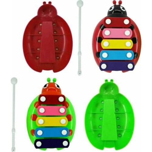 5 Notes Glockenspiel Xylophone with Wood Mallets Music Instrument Kids Development Play Funny Toy