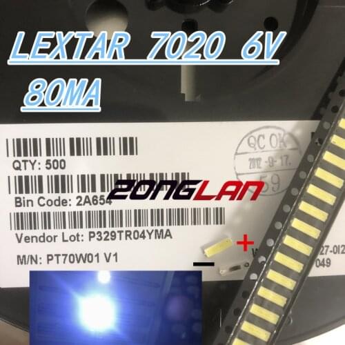 Lextar LED Backlight 1W 7020 6V Cool white 80LM LCD Backlight for TV Application TV LEXTAR 100PCS